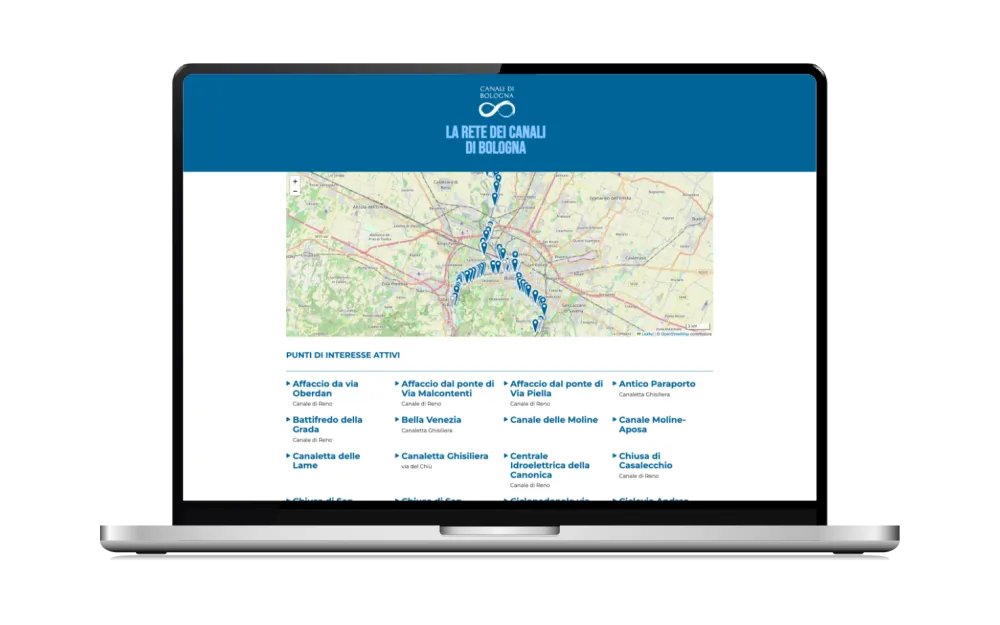 Mappa dei canali di Bologna