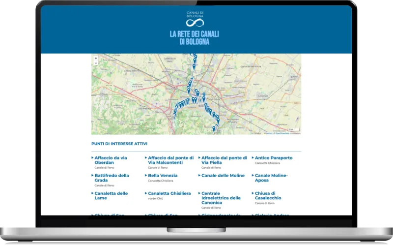 Mappa dei canali di Bologna